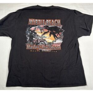 Vtg 2000 Harley-Davidson Myrtle Beach SC Pocket T-Shirt Black Mens XL